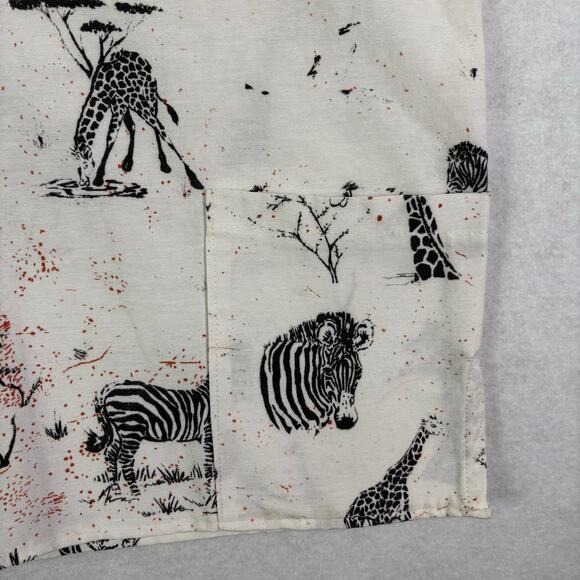 African Design Zebra Print with Decorative Collar Shirt Adult Size XL - Picture 5 of 7